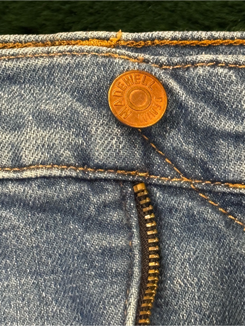 Madewell High-Rise Denim Shorts Size 24 Medium Blue Wash Raw Hem Frayed Cutoff - Picture 6 of 11
